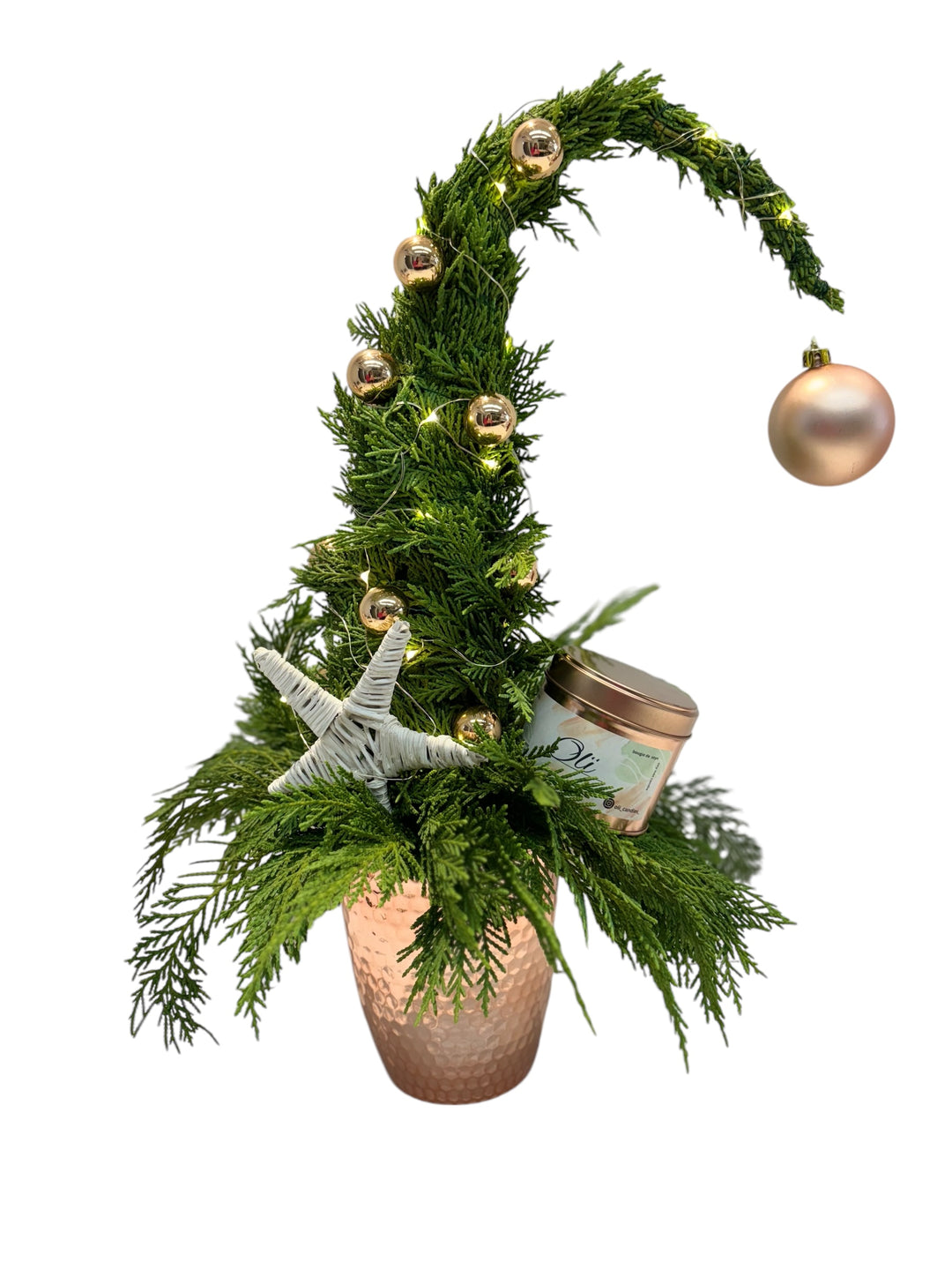 Sapin du Grinch avec bougie parfumée de Noël